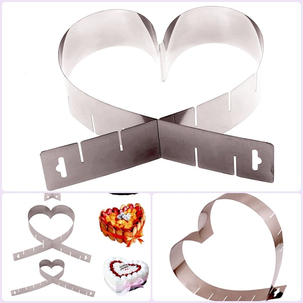 Форма кондитерская "Сердце", с регулируемым размером 14,5-26,5 см высота 10 см.