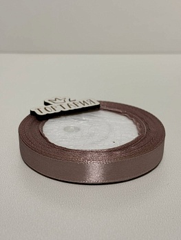 Лента атласная 12 мм (цвет №92 пыльная роза) 22,7 метра