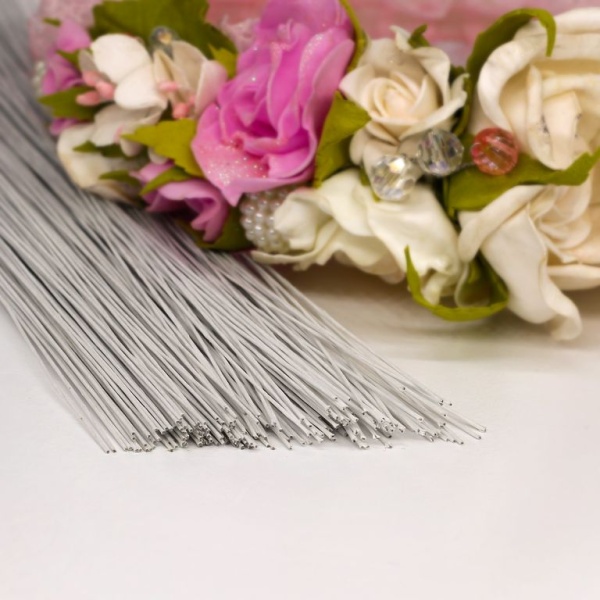 Флористическая проволока белая №28 (36 см) 10 шт