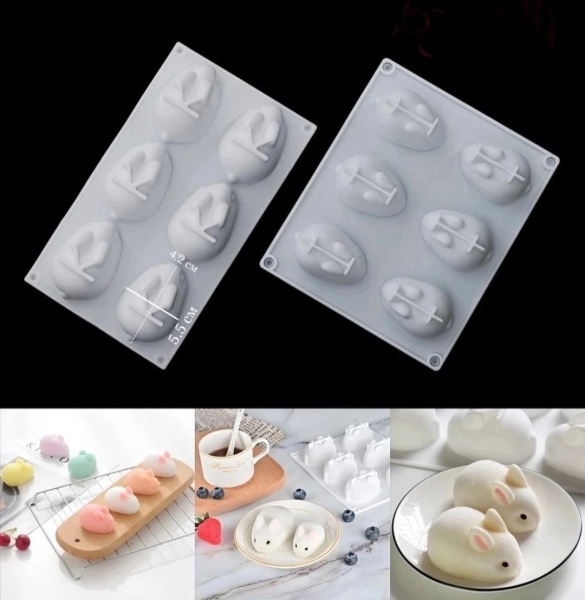 Силиконовая форма кролики мини  4,2х5,5 см