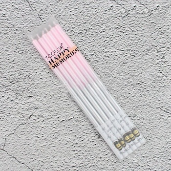 Набор свечей для торта «Жемчуг» (розовый с серебром, 14 см) 6 шт