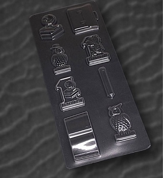 Пластиковая форма для шоколада "Школьный набор 7 предметов"