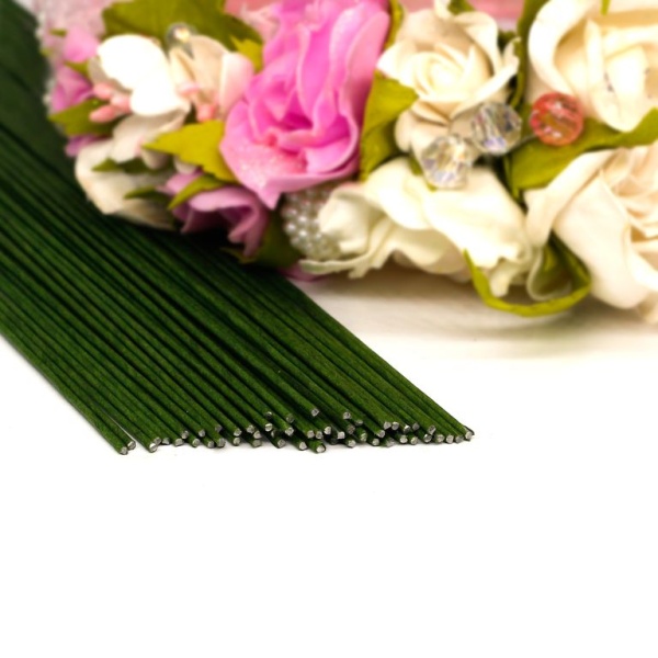 Флористическая проволока зелена №18 (36 см) 1шт