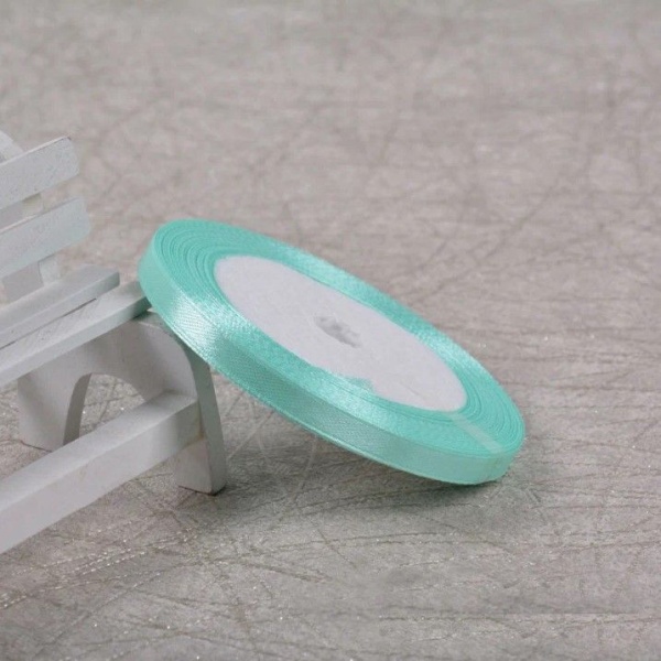 Лента атласная 6 мм (23 метра, цвет №129 мятный)
